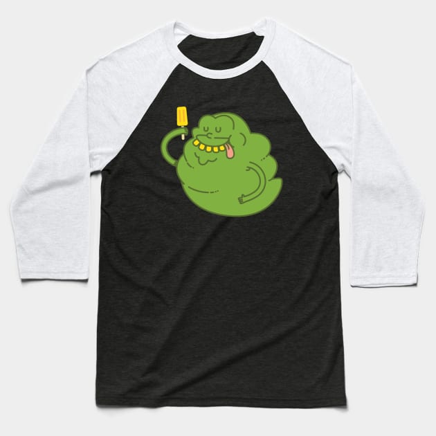 Green Ghost Baseball T-Shirt by ppmid
